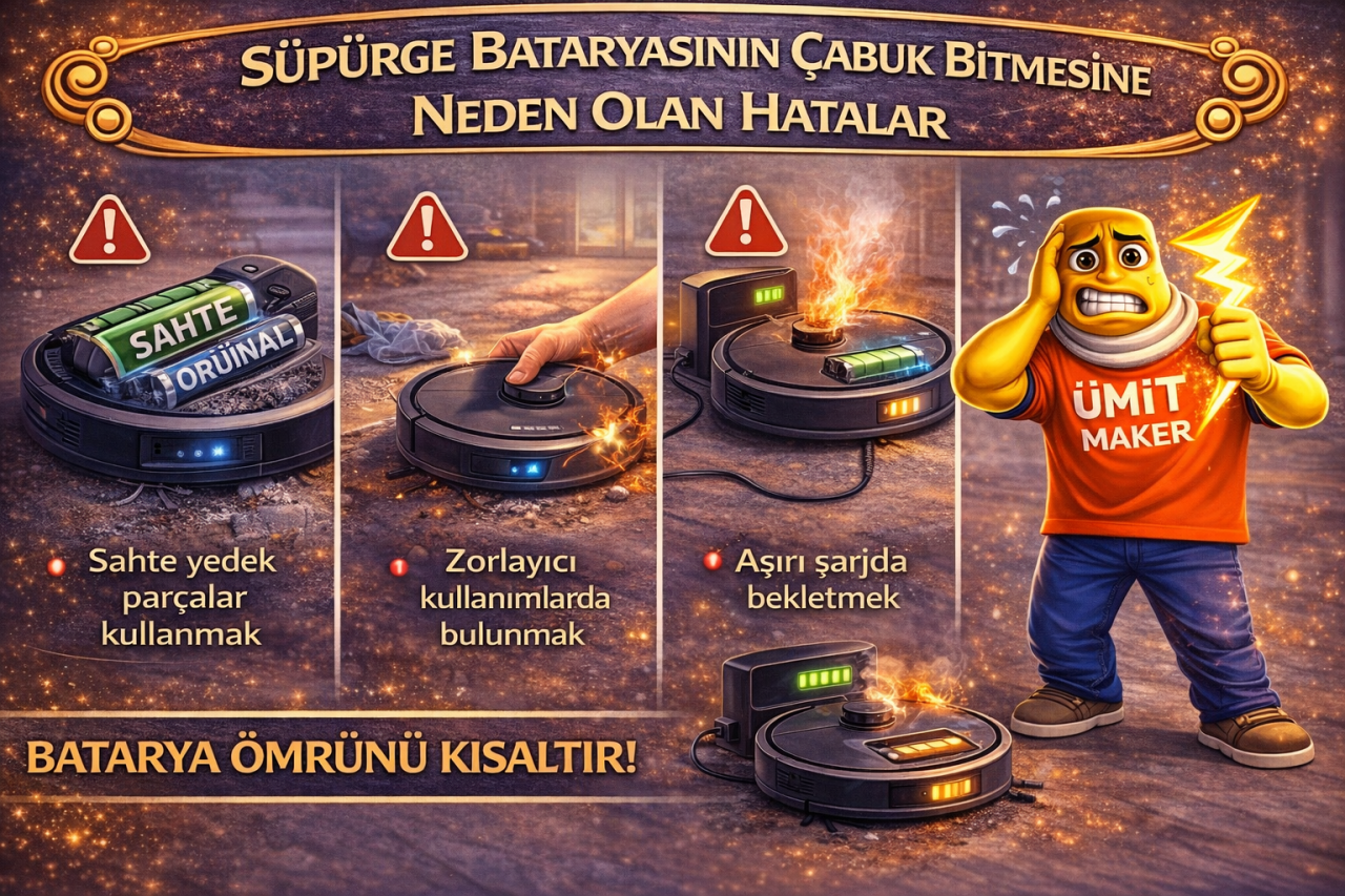 Süpürge Bataryasının Çabuk Bitmesine Neden Olan Hatalar