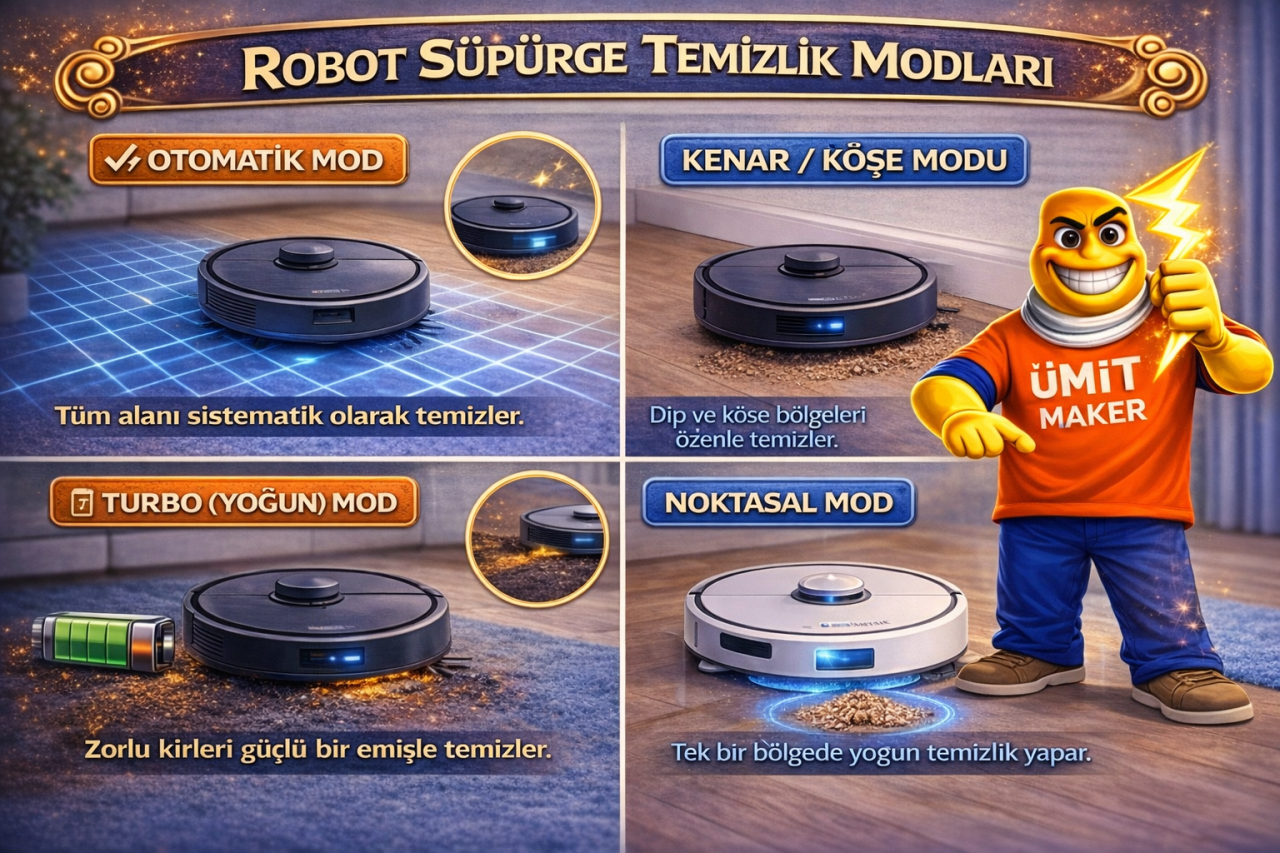 Robot Süpürge Temizlik Modları 