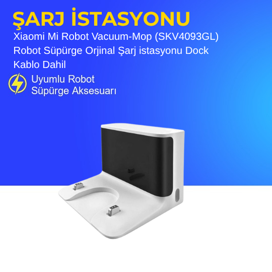 Xiaomi Mi Robot Vacuum-Mop (SKV4093GL) Robot Süpürge Orjinal Şarj istasyonu Dock Kablo Dahil