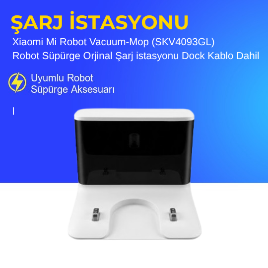 Xiaomi Mi Robot Vacuum-Mop (SKV4093GL) Robot Süpürge Orjinal Şarj istasyonu Dock Kablo Dahil