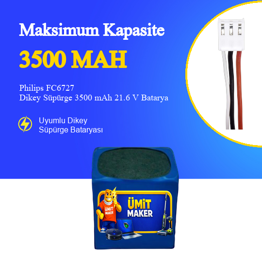 Philips FC6727 Dikey Süpürge 3500 mAh 21,6V Batarya