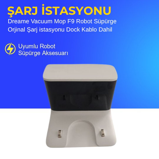 Dreame Vacuum Mop F9 Robot Süpürge Orjinal Şarj istasyonu Dock Kablo Dahil
