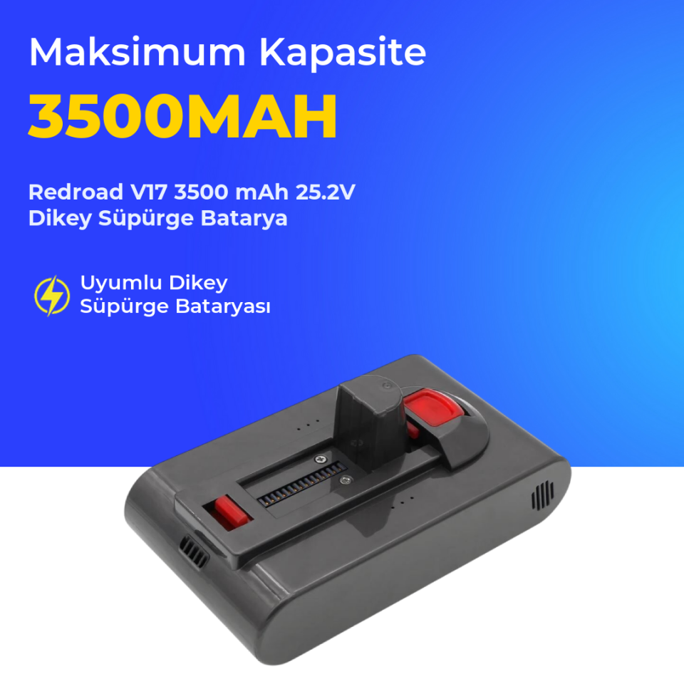 Redroad V17 3500 mAh 25.2V Dikey Süpürge Batarya