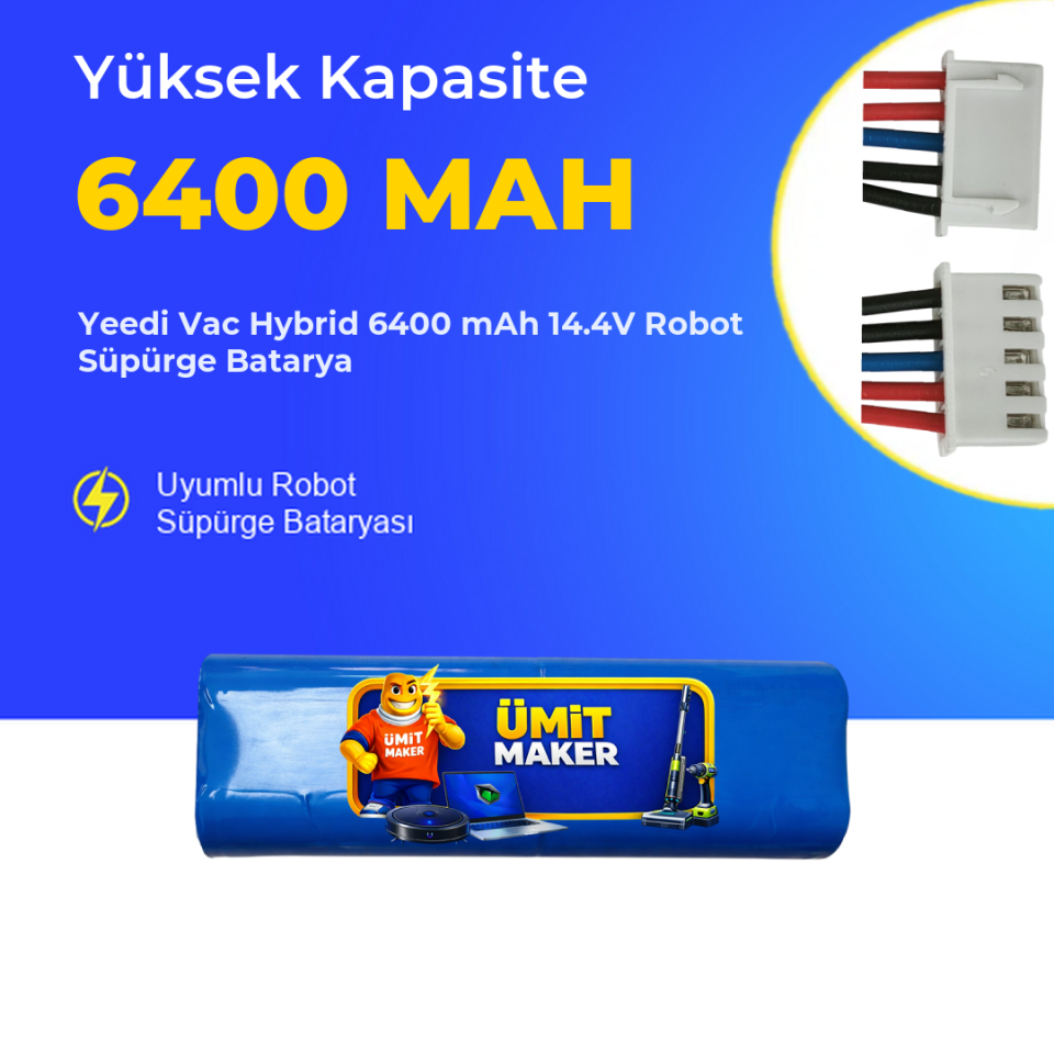 Yeedi Vac Hybrid 6400 mAh 14.4V Robot Süpürge Batarya