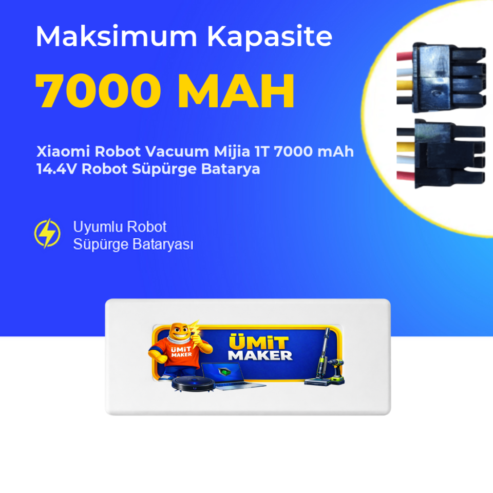 Xiaomi Robot Vacuum Mijia 1T 7000 mAh 14.4V Robot Süpürge Batarya