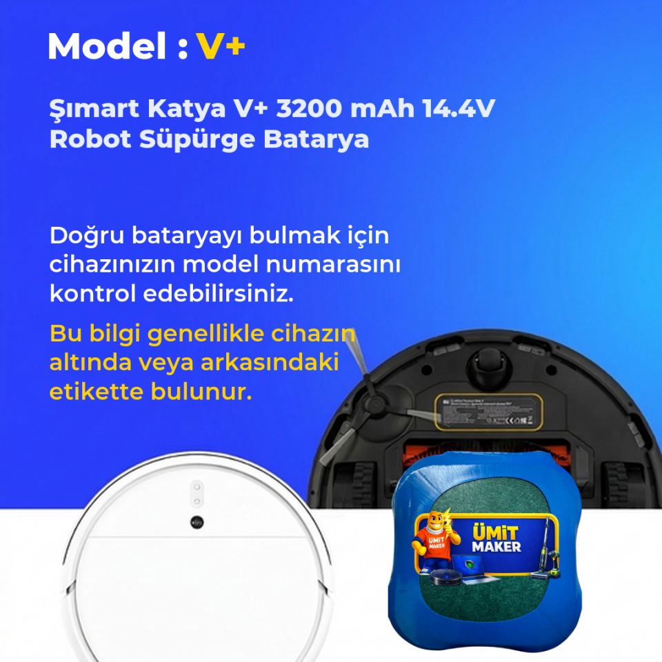 Şımart Katya V+ 3200 mAh 14.4V Robot Süpürge Batarya