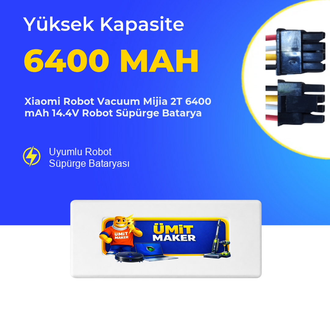Xiaomi Robot Vacuum Mijia 2T 6400 mAh 14.4V Robot Süpürge Batarya