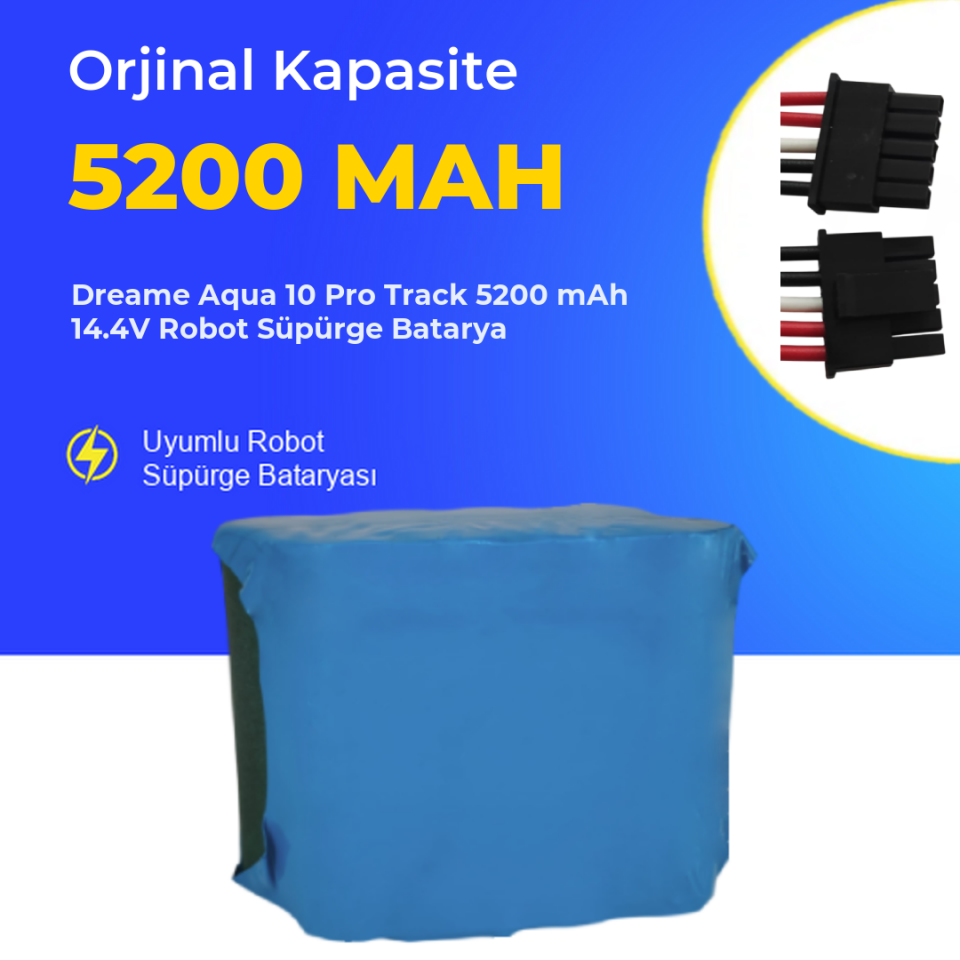 Dreame Aqua 10 Pro Track 5200 mAh 14.4V Robot Süpürge Batarya