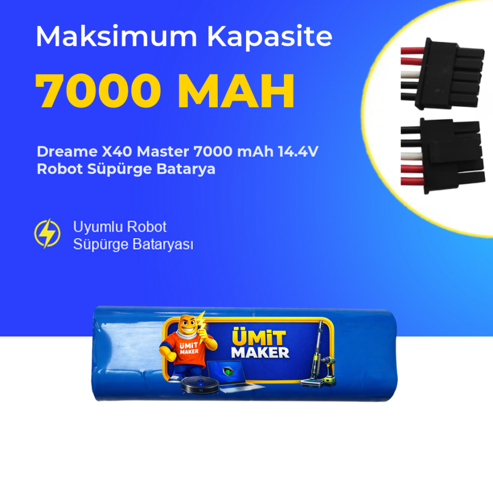 Dreame X40 Master 7000 mAh 14.4V Robot Süpürge Batarya