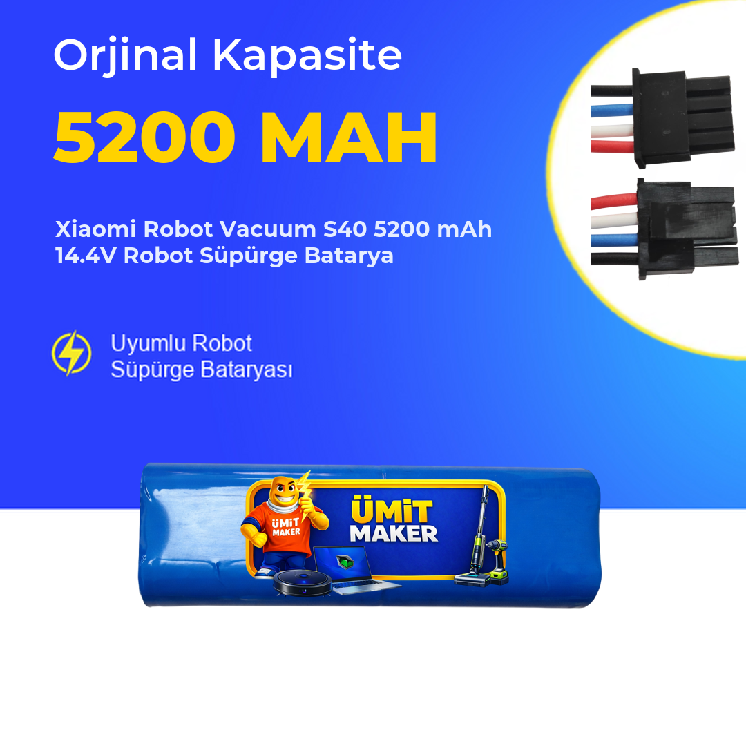 Xiaomi Robot Vacuum S40 5200 mAh 14.4V Robot Süpürge Batarya