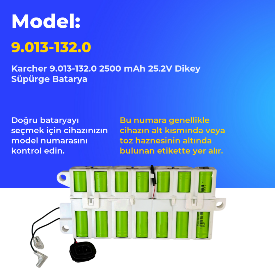 Karcher 9.013-132.0 2500 mAh 25.2V Dikey Süpürge Batarya