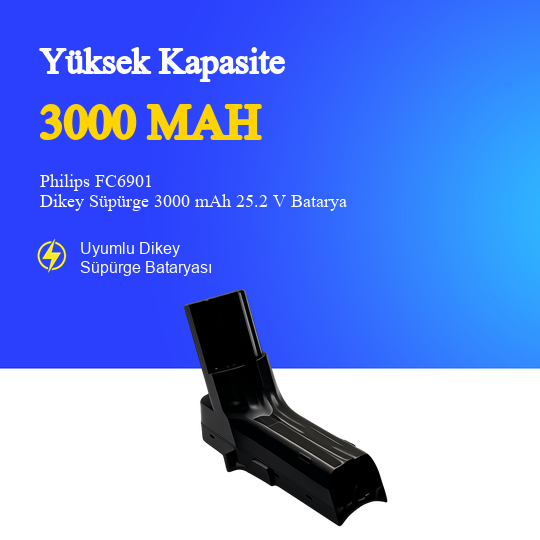 Philips FC6901 Dikey Süpürge 3000 mAh 25,2V Batarya