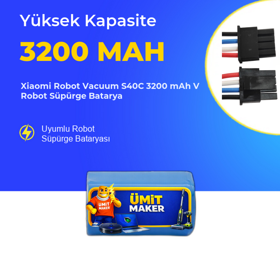 Xiaomi Robot Vacuum S40C 3200 mAh V Robot Süpürge Batarya