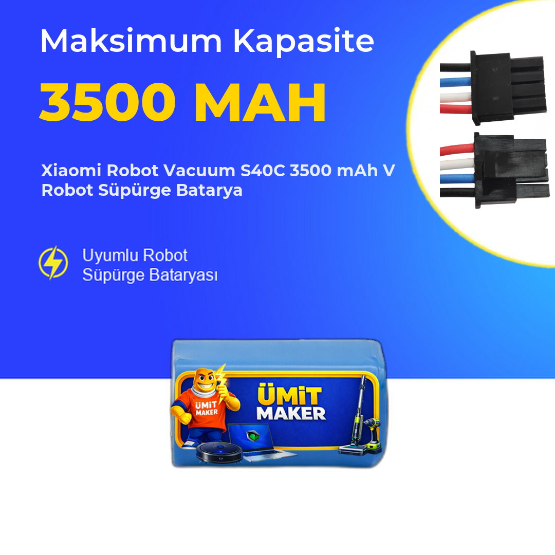 Xiaomi Robot Vacuum S40C 3500 mAh V Robot Süpürge Batarya