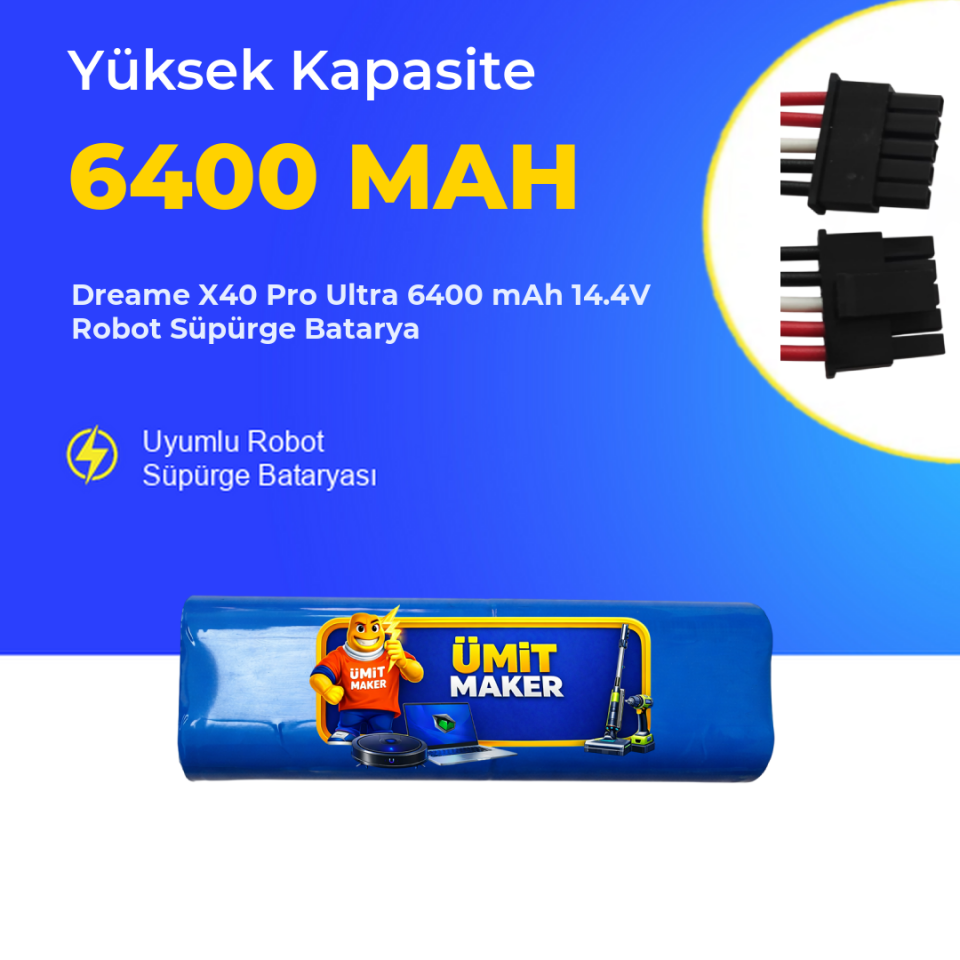 Dreame X40 Pro Ultra 6400 mAh 14.4V Robot Süpürge Batarya