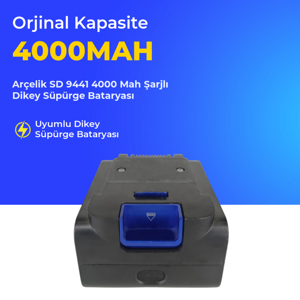 Arçelik SD 9441 4000 Mah Şarjlı Dikey Süpürge Bataryası