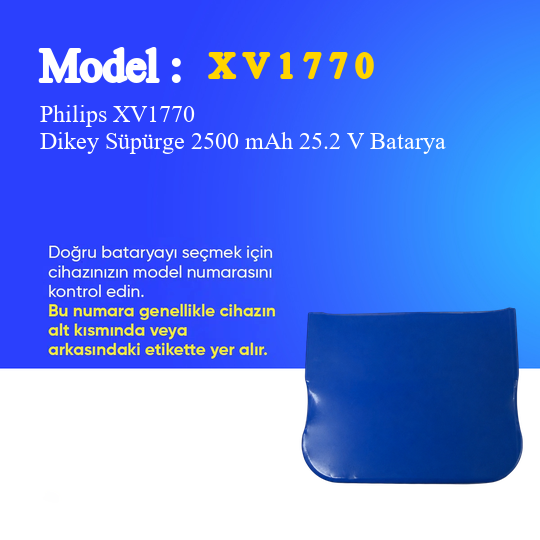Philips XV1770 Dikey Süpürge 2500 mAh 25.2V Batarya