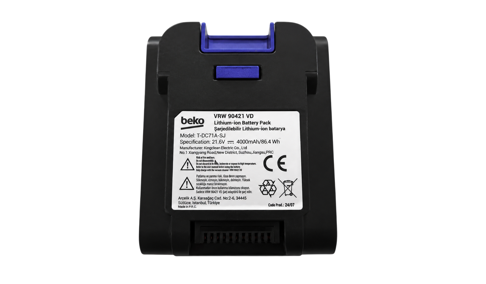 Beko VRW 90421 VD 4000 Mah Şarjlı Dikey Süpürge Bataryası