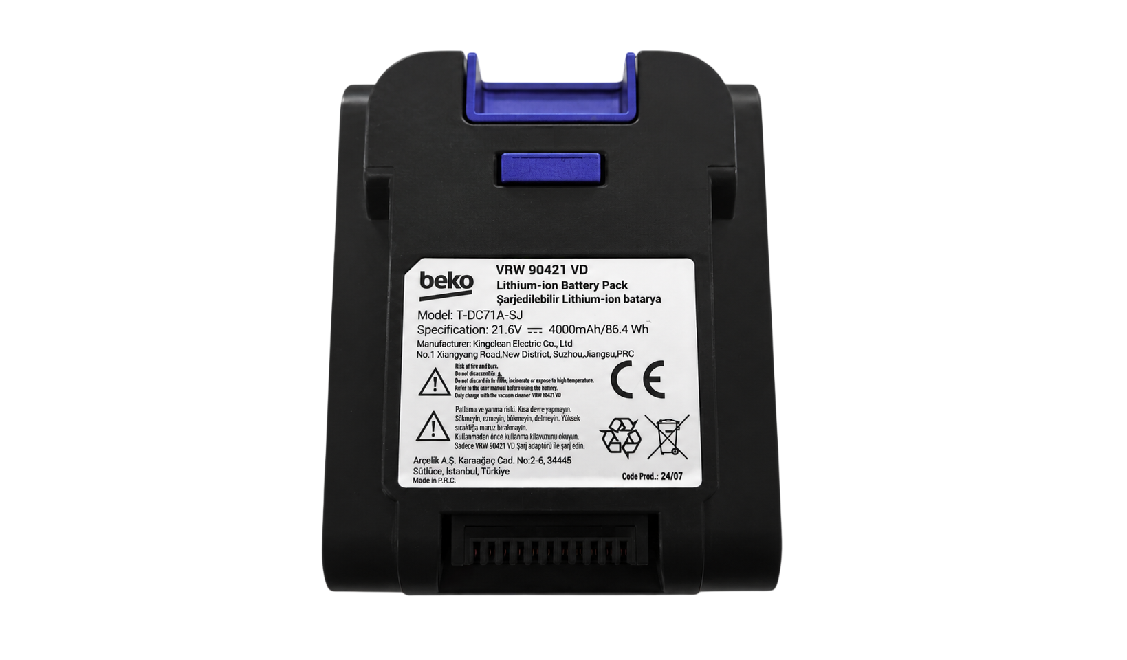 Beko VRW 90421 VD 4000 Mah Şarjlı Dikey Süpürge Bataryası