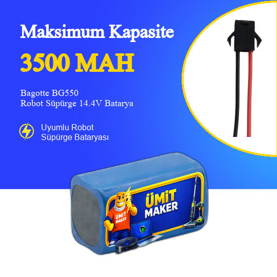 Bagotte BG550 Robot Süpürge 3500 mAh Batarya