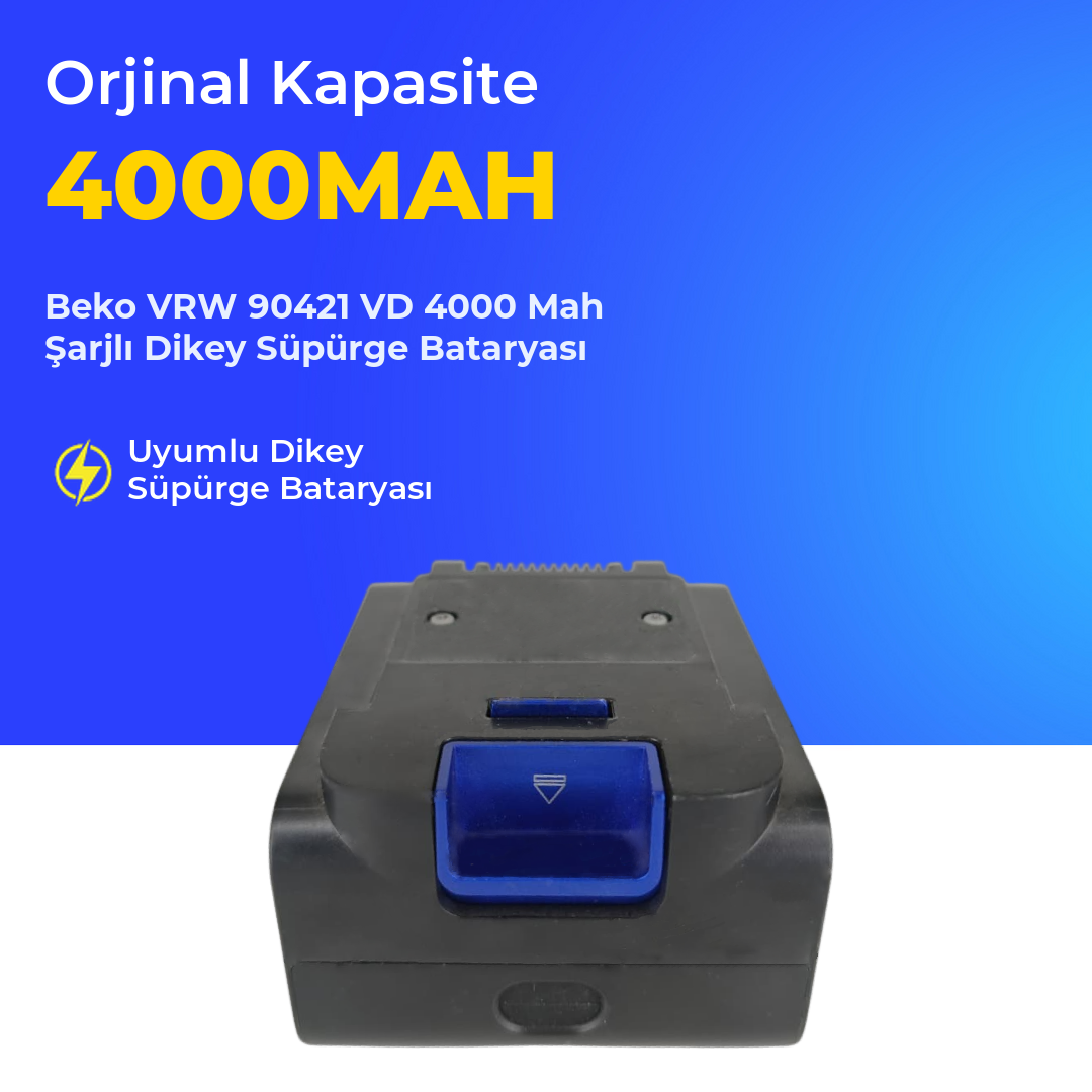 Beko VRW 90421 VD 4000 Mah Şarjlı Dikey Süpürge Bataryası