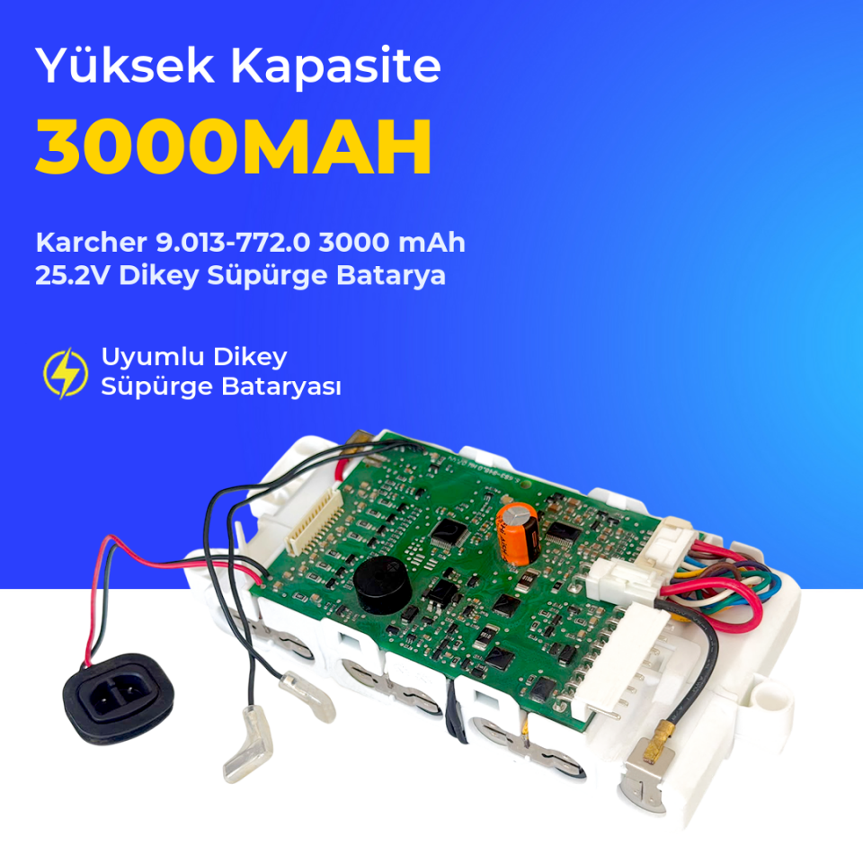 Karcher 9.013-772.0 3000 mAh 25.2V Dikey Süpürge Batarya