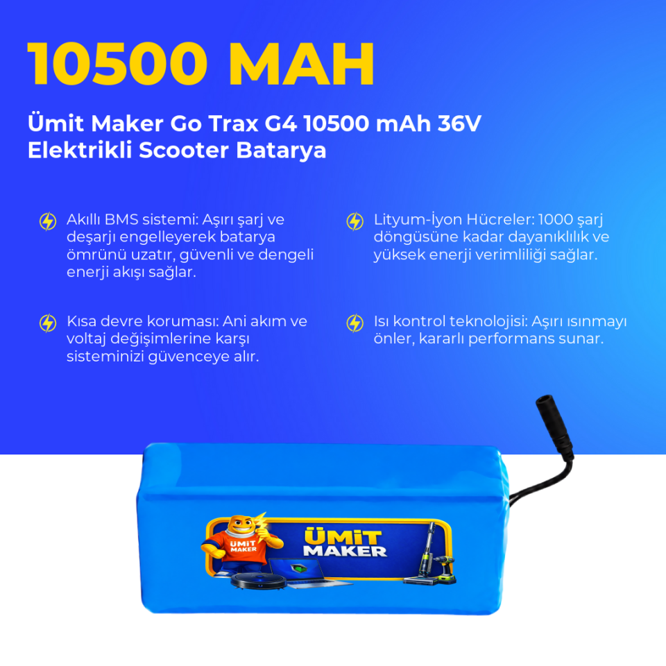 Go Trax G4 10500 mAh 36V Elektrikli Scooter Batarya