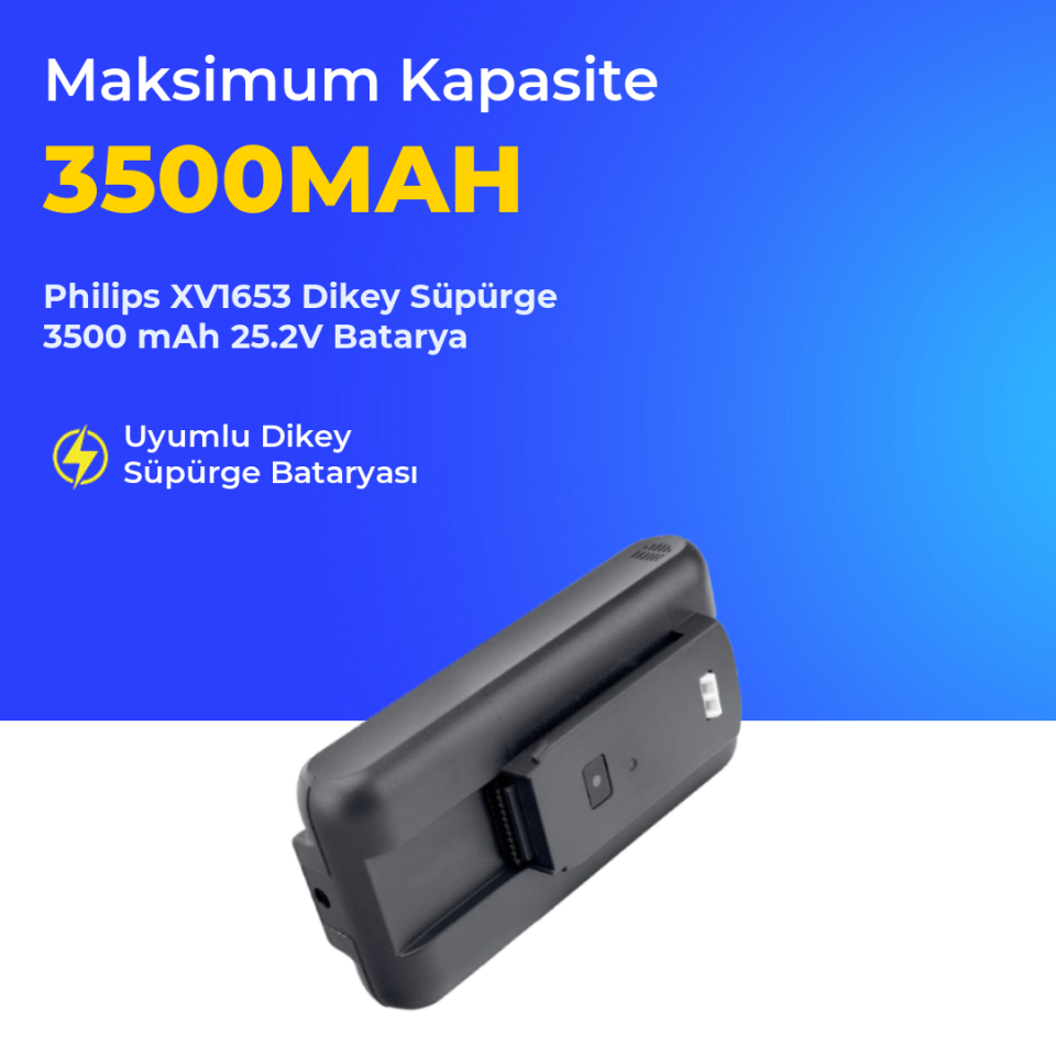Philips XV1653 Dikey Süpürge 3500 mAh 25.2V Batarya