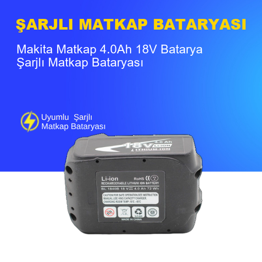 Makita Matkap  4.0Ah 18V  Batarya – Orjinal Uyumlu Uzun Ömürlü, Yüksek Performans Pil