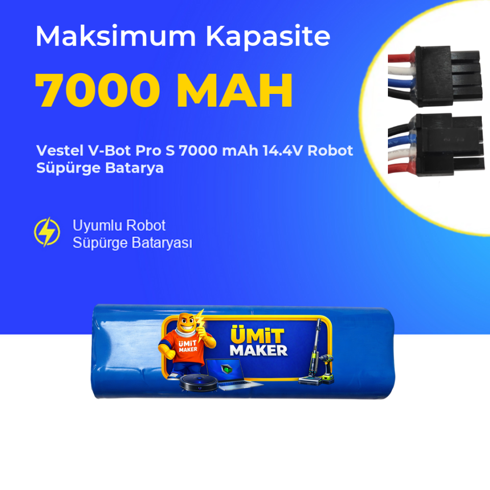 Vestel V-Bot Pro S 7000 mAh 14.4V Robot Süpürge Batarya