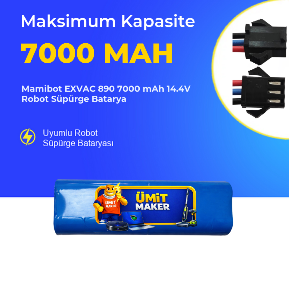 Mamibot EXVAC 890 7000 mAh 14.4V Robot Süpürge Batarya