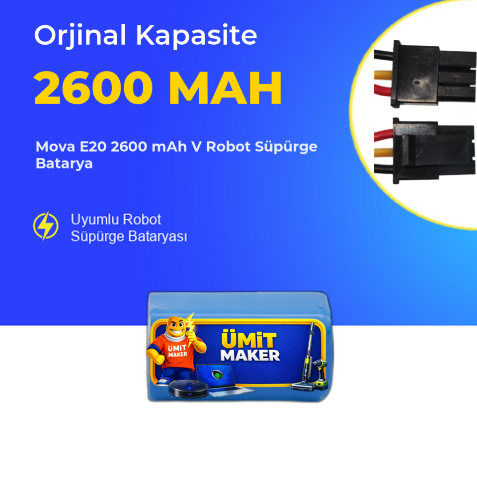 Mova E20 2600 mAh V Robot Süpürge Batarya
