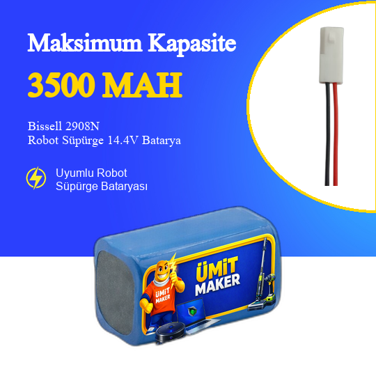 Bissell 2908N Robot Süpürge 3500 mAh Batarya