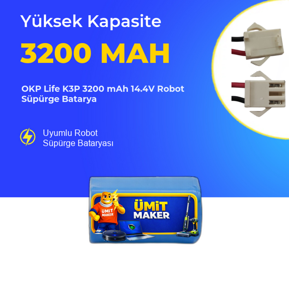OKP Life K3P 3200 mAh 14.4V Robot Süpürge Batarya