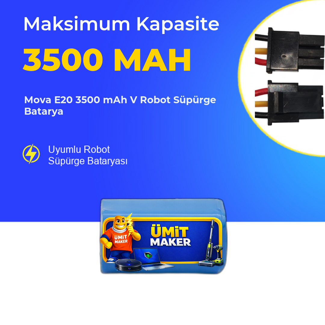 Mova E20 3500 mAh V Robot Süpürge Batarya