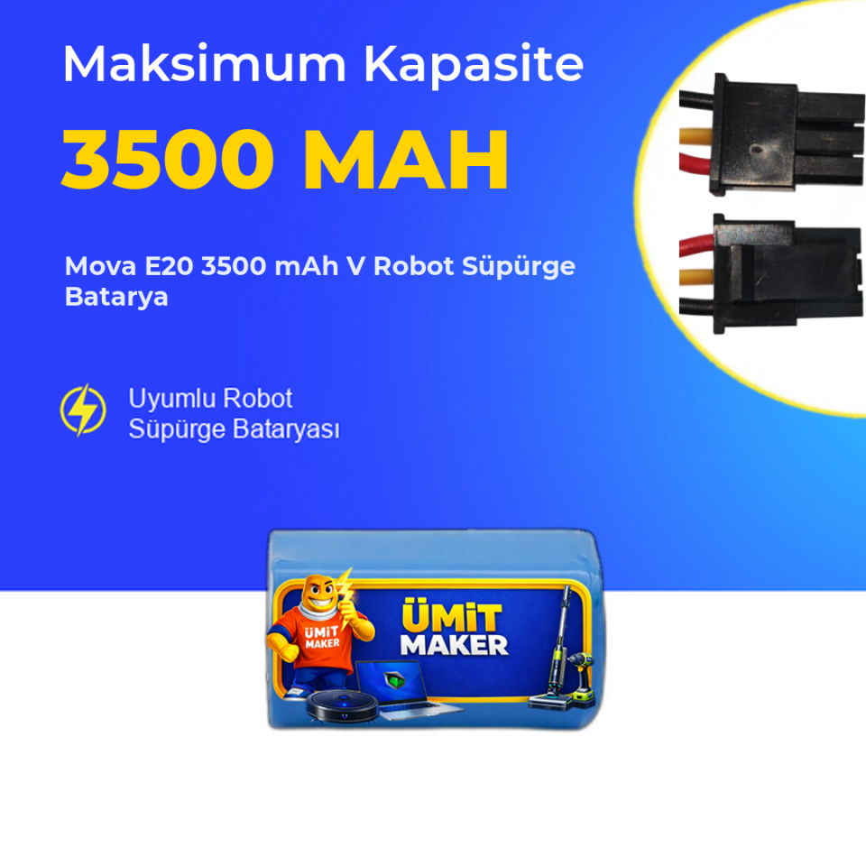 Mova E20 3500 mAh V Robot Süpürge Batarya