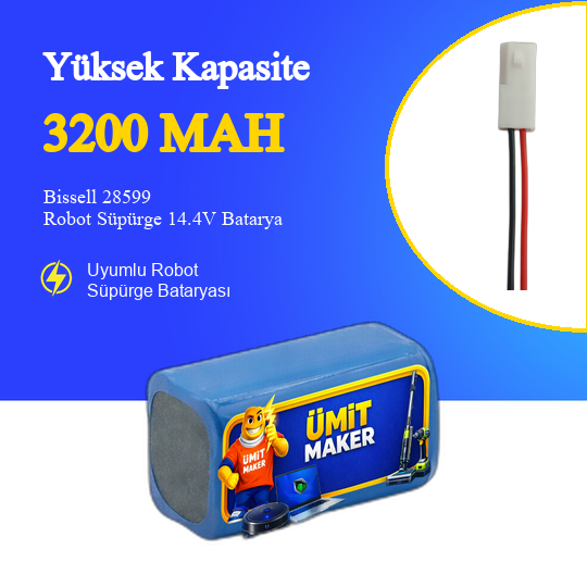 Bissell 28599 Robot Süpürge 3200 mAh Batarya
