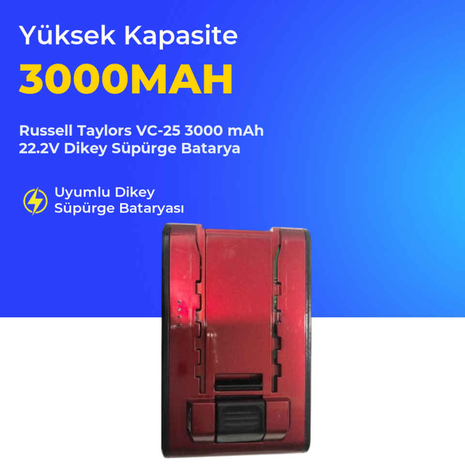 Russell Taylors VC-25 3000 mAh 22.2V Dikey Süpürge Batarya