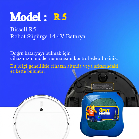 Bissell R5 Robot Süpürge 2600 mAh Batarya