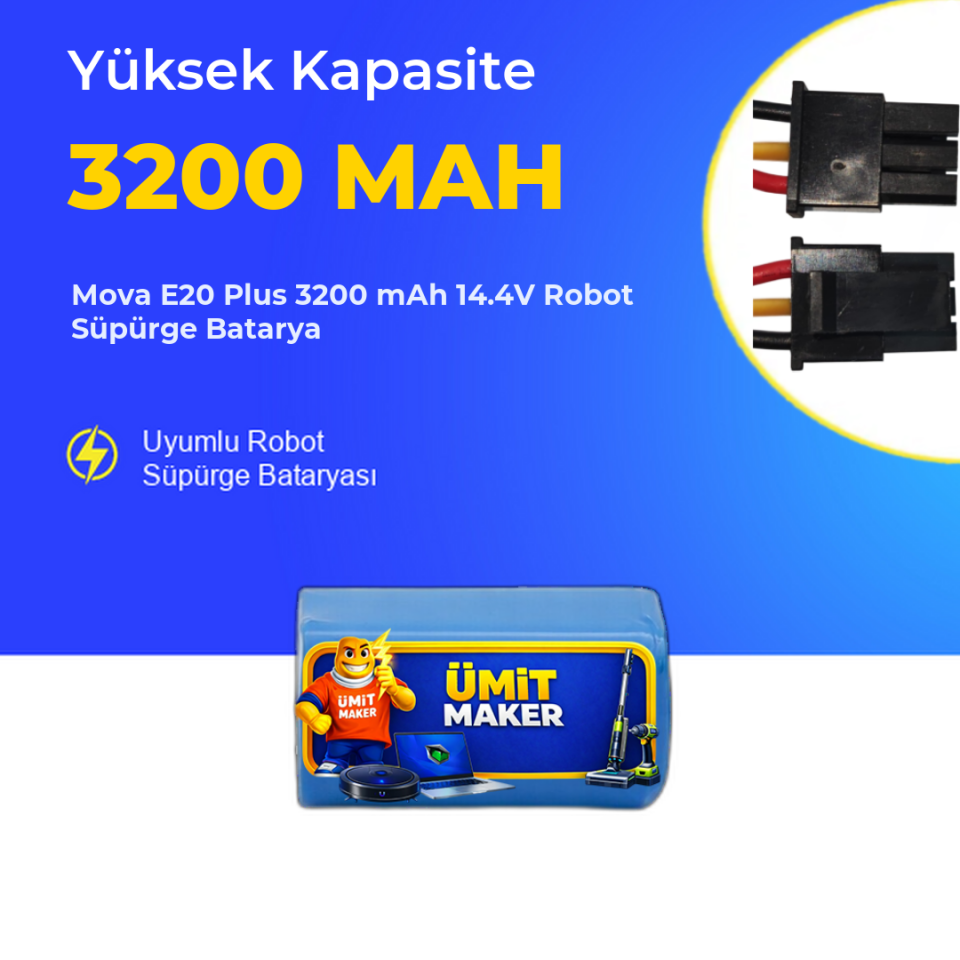 Mova E20 Plus 3200 mAh 14.4V Robot Süpürge Batarya
