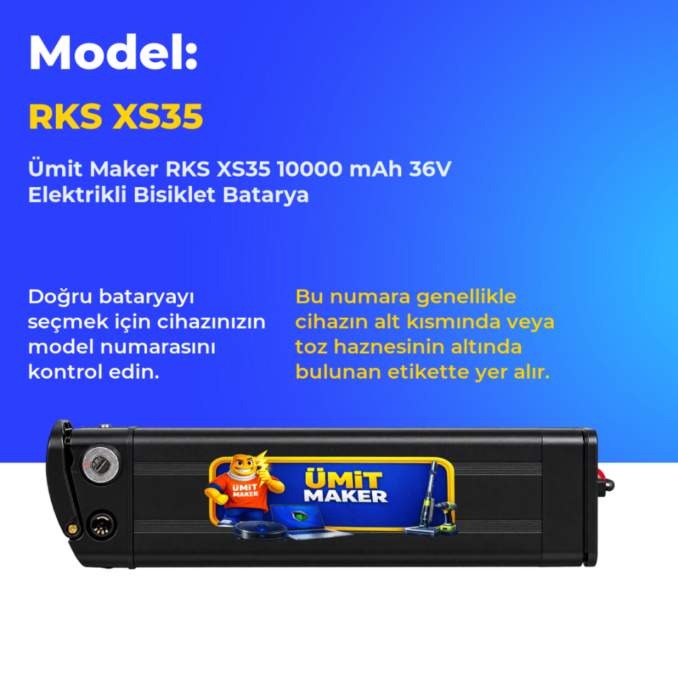 RKS XS35 10000 mAh 36V Elektrikli Bisiklet Batarya
