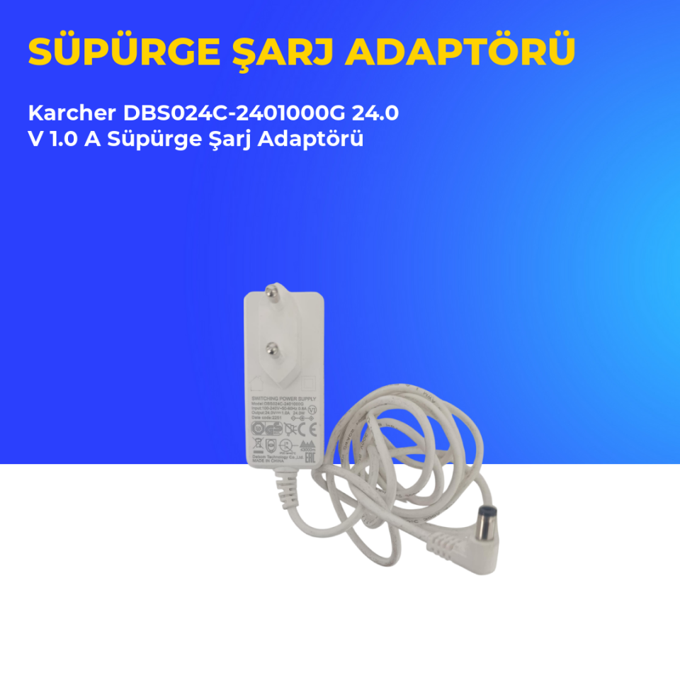 Karcher DBS024C-2401000G 24.0 V 1.0 A Süpürge Şarj Adaptörü