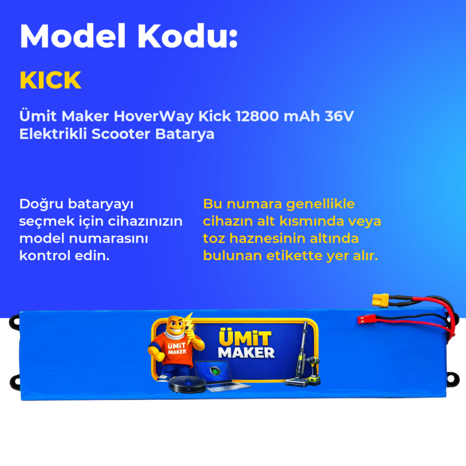 HoverWay Kick 12800 mAh 36V Elektrikli Scooter Batarya