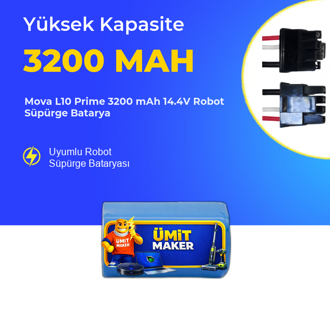 Mova L10 Prime 3200 mAh 14.4V Robot Süpürge Batarya