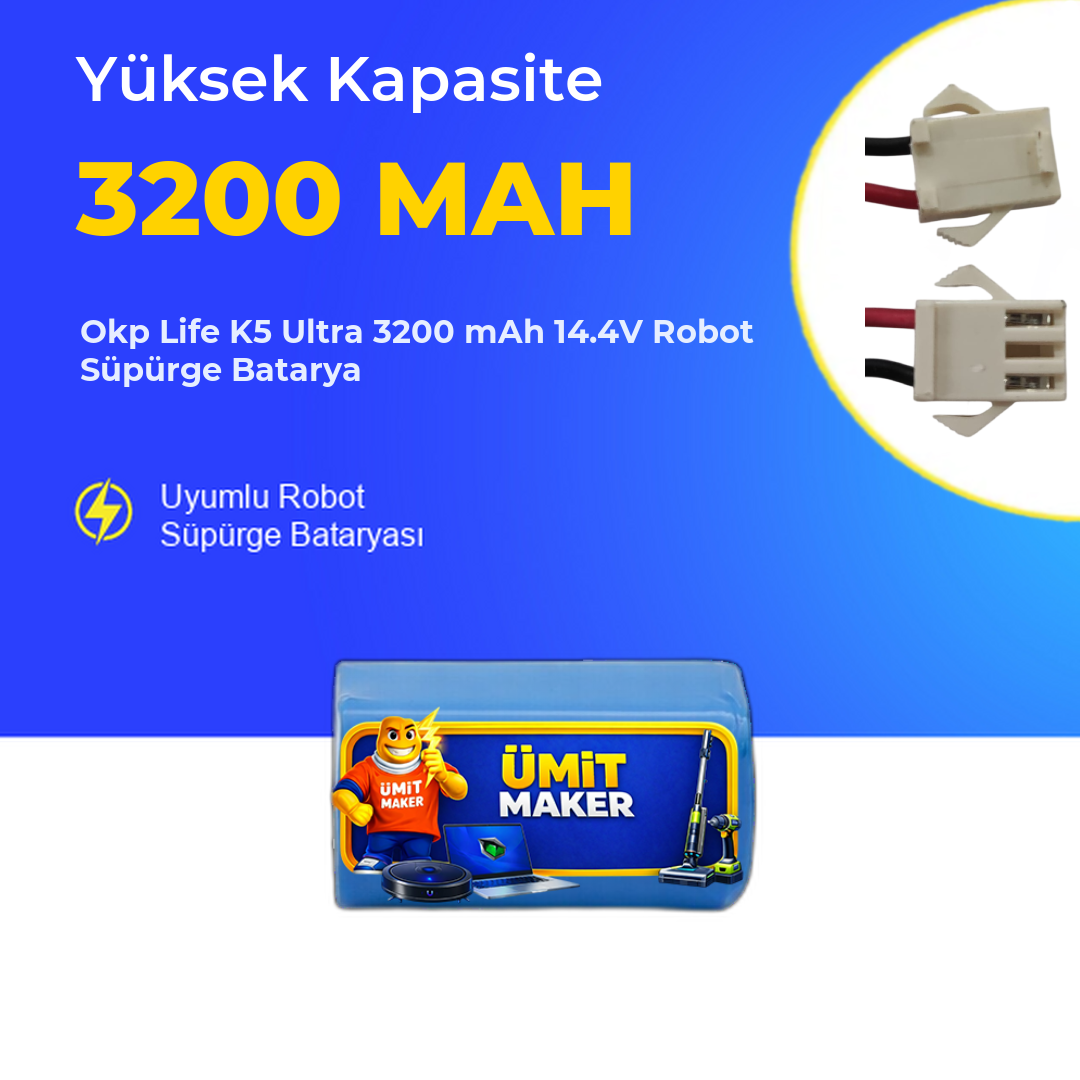 Okp Life K5 Ultra 3200 mAh 14.4V Robot Süpürge Batarya
