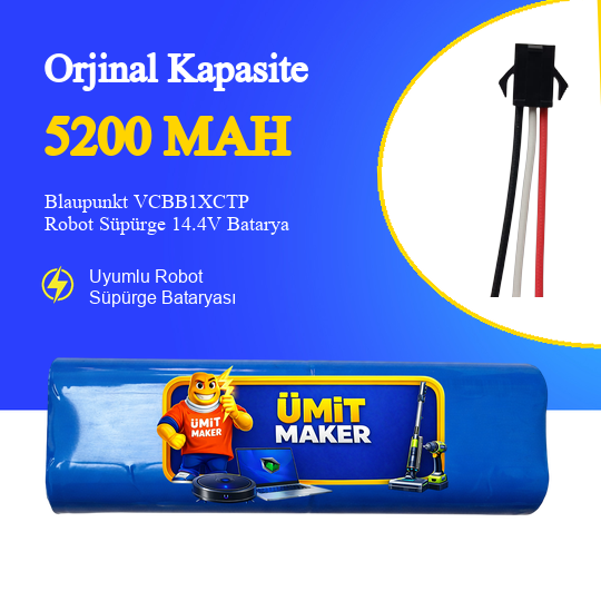 Blaupunkt VCBB1XCTP Robot Süpürge 5200 mAh Batarya