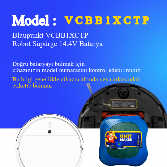 Blaupunkt VCBB1XCTP Robot Süpürge 5200 mAh Batarya
