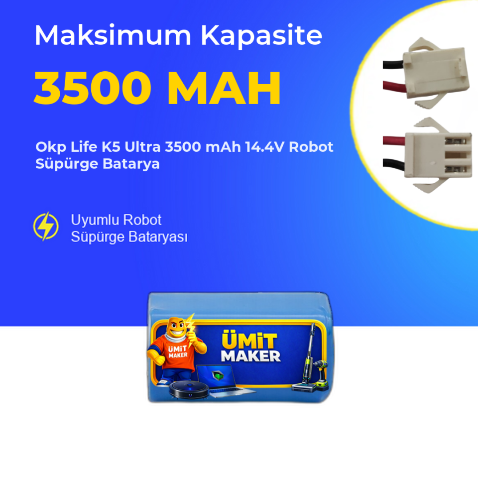 Okp Life K5 Ultra 3500 mAh 14.4V Robot Süpürge Batarya
