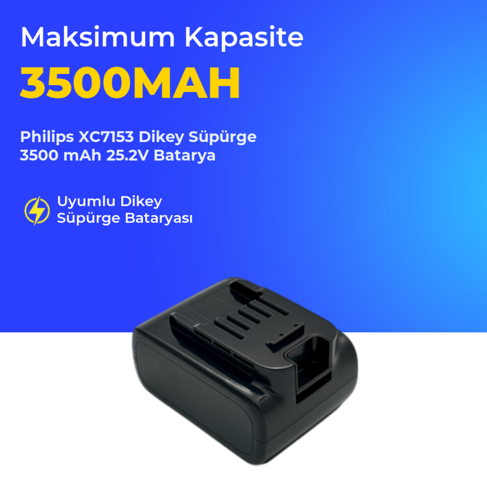 Philips XC7153 Dikey Süpürge 3500 mAh 25.2V Batarya
