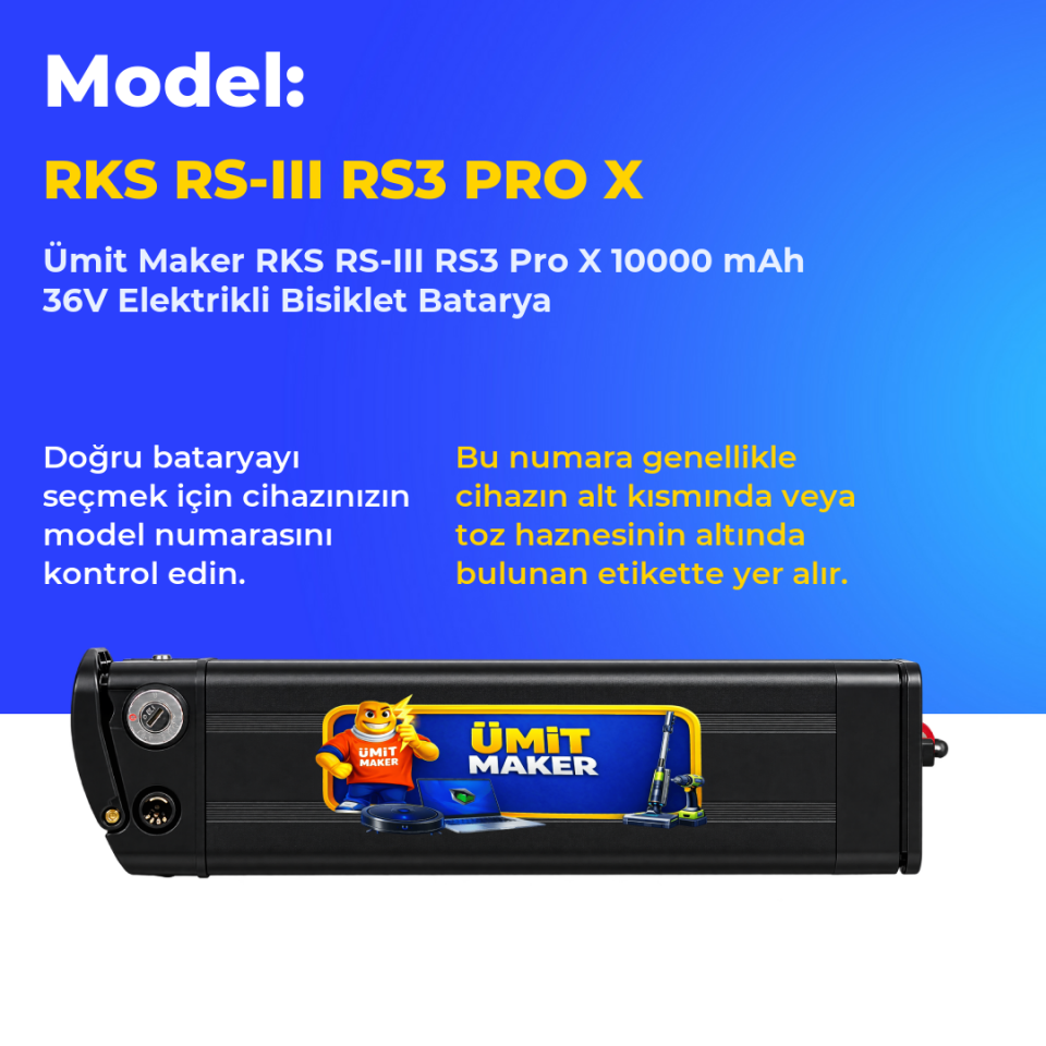 RKS RS-III RS3 Pro X 10000 mAh 36V Elektrikli Bisiklet Batarya